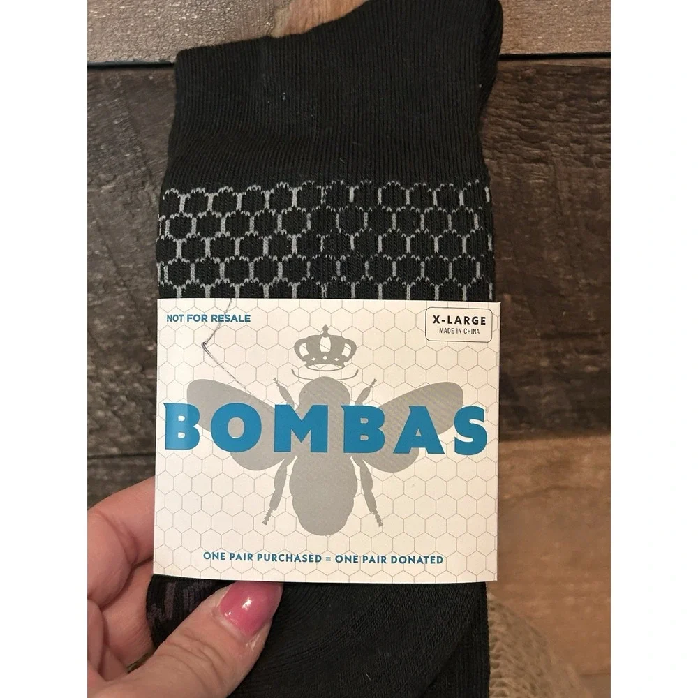 Bombas Socks‎ Men's Solid Calf XLarge Black - 2 Pairs NEW